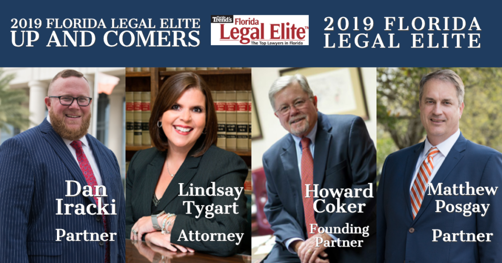 Four Coker Law Attorneys Recognized as Top Lawyers In Florida By Florida Trend’s 2019 Florida Legal Elite™